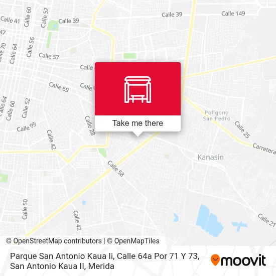 Parque San Antonio Kaua Ii, Calle 64a Por 71 Y 73, San Antonio Kaua II map