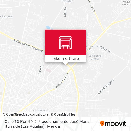 Mapa de Calle 15 Por 4 Y 6, Fraccionamiento José María Iturralde (Las Águilas).