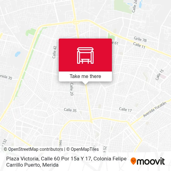 Plaza Victoria, Calle 60 Por 15a Y 17, Colonia Felipe Carrillo Puerto map
