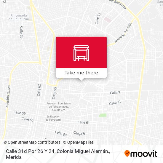 Calle 31d Por 26 Y 24, Colonia Miguel Alemán. map