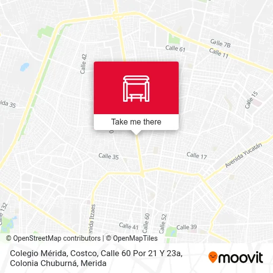 Colegio Mérida, Costco, Calle 60 Por 21 Y 23a, Colonia Chuburná map