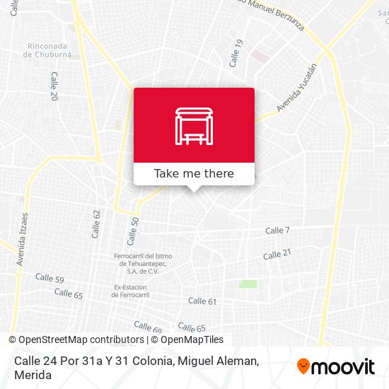 Calle 24 Por 31a Y 31 Colonia, Miguel Aleman map