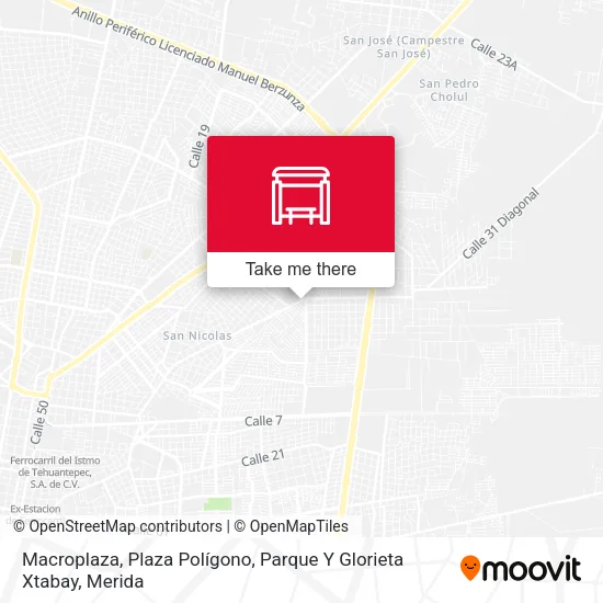 Mapa de Macroplaza, Plaza Polígono, Parque Y Glorieta Xtabay