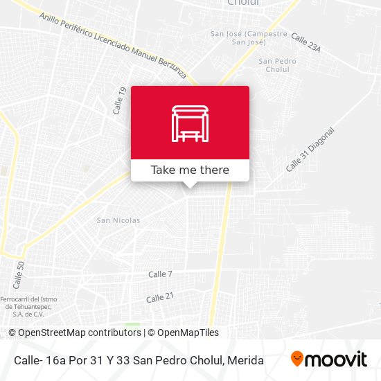 Mapa de Calle- 16a Por 31 Y 33 San Pedro Cholul