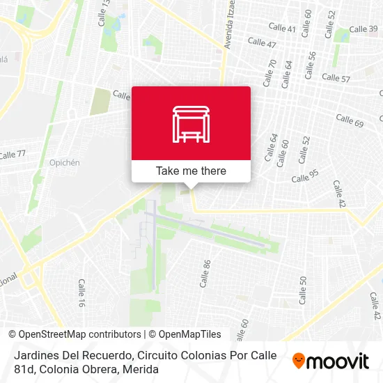 Jardines Del Recuerdo, Circuito Colonias Por Calle 81d, Colonia Obrera map