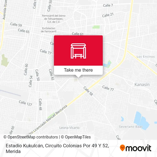 Mapa de Estadio Kukulcán, Circuito Colonias Por 49 Y 52