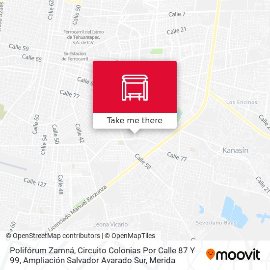 Polifórum Zamná, Circuito Colonias Por Calle 87 Y 99, Ampliación Salvador Avarado Sur map