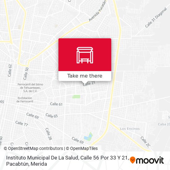 Mapa de Instituto Municipal De La Salud, Calle 56 Por 33 Y 21, Pacabtún