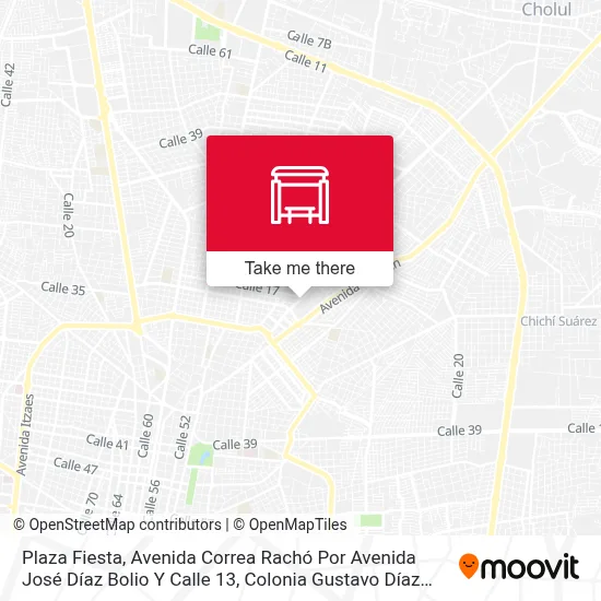 Plaza Fiesta, Avenida Correa Rachó Por Avenida José Díaz Bolio Y Calle 13, Colonia Gustavo Díaz Ordaz map