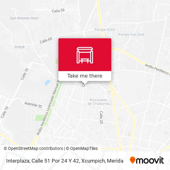 Interplaza, Calle 51 Por 24 Y 42, Xcumpich map