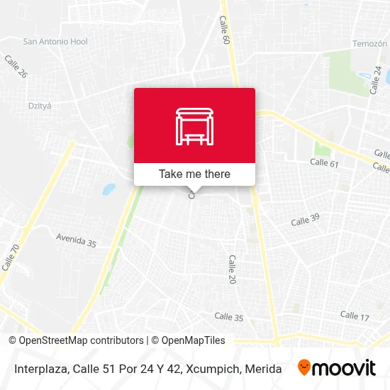 Interplaza, Calle 51 Por 24 Y 42, Xcumpich map