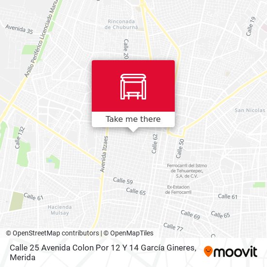 Mapa de Calle 25 Avenida Colon Por 12 Y 14 García Gineres