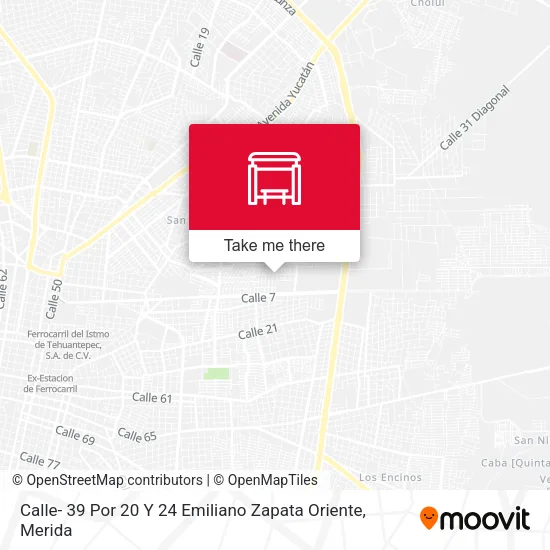 Calle- 39 Por 20 Y 24 Emiliano Zapata Oriente map