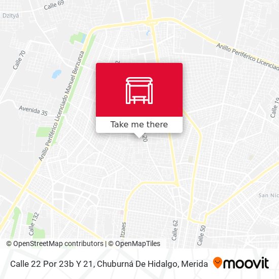 Mapa de Calle 22 Por 23b Y 21, Chuburná De  Hidalgo