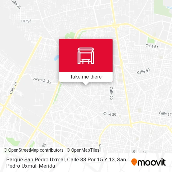 Parque San Pedro Uxmal, Calle 38 Por 15 Y 13, San Pedro Uxmal map