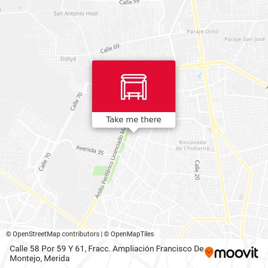 Mapa de Calle 58 Por 59 Y 61, Fracc. Ampliación Francisco De Montejo