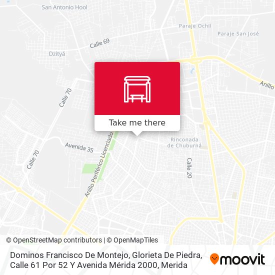Dominos Francisco De Montejo, Glorieta De Piedra, Calle 61 Por 52 Y Avenida Mérida 2000 map