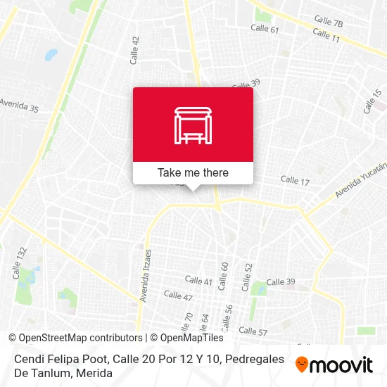 Cendi Felipa Poot, Calle 20 Por 12 Y 10, Pedregales De Tanlum map