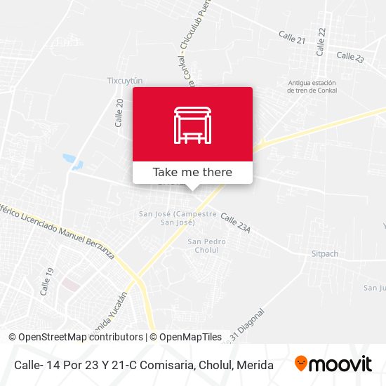 Mapa de Calle- 14 Por 23 Y 21-C Comisaria, Cholul