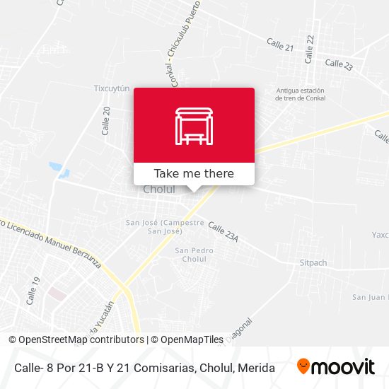 Calle- 8 Por 21-B Y 21 Comisarias, Cholul map
