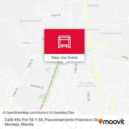 Mapa de Calle 49c Por 56 Y 58, Fraccionamiento Francisco De Montejo