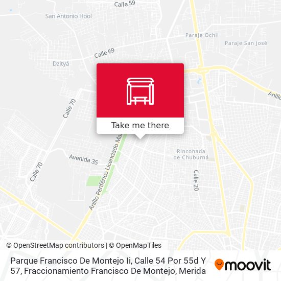 Parque Francisco De Montejo Ii, Calle 54 Por 55d Y 57, Fraccionamiento Francisco De Montejo map