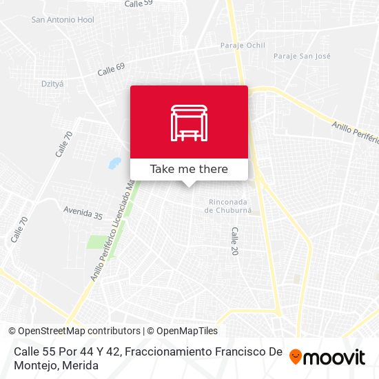 Mapa de Calle 55 Por 44 Y 42, Fraccionamiento Francisco De Montejo