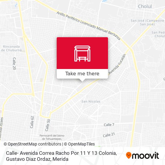 Mapa de Calle- Avenida Correa Racho Por 11 Y 13 Colonia, Gustavo Diaz Ordaz