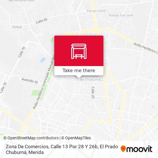 Zona De Comercios, Calle 13 Por 28 Y 26b, El Prado Chuburná map