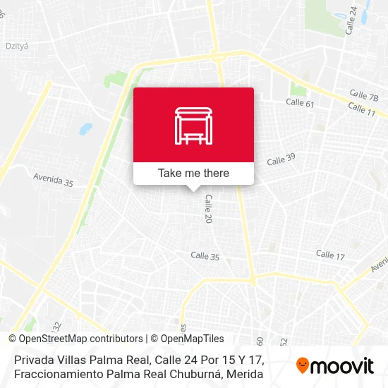 Privada Villas Palma Real, Calle 24 Por 15 Y 17, Fraccionamiento Palma Real Chuburná map