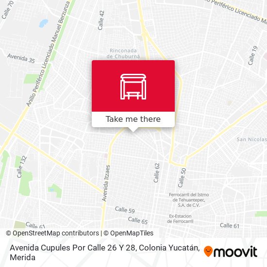 Avenida Cupules Por Calle 26 Y 28, Colonia Yucatán map