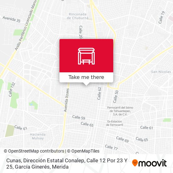 Cunas, Dirección Estatal Conalep, Calle 12 Por 23 Y 25, García Ginerés map
