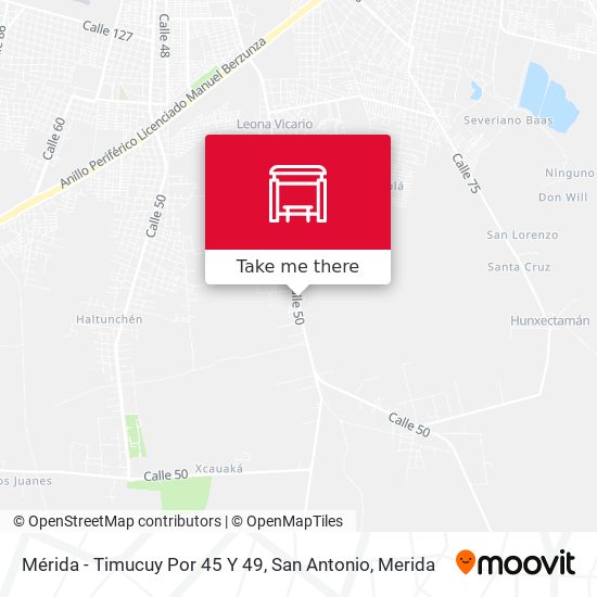 Mérida - Timucuy Por 45 Y 49, San Antonio map