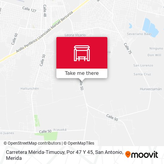 Carretera Mérida-Timucuy, Por 47 Y 45, San Antonio map