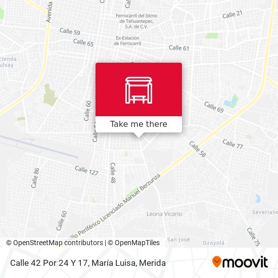 Mapa de Calle 42 Por 24 Y 17, María Luisa