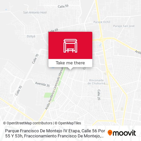 Parque Francisco De Montejo IV Etapa, Calle 56 Por 55 Y 53h, Fraccionamiento Francisco De Montejo map