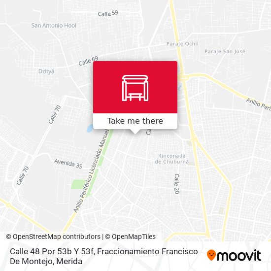 Mapa de Calle 48 Por 53b Y 53f, Fraccionamiento Francisco De Montejo