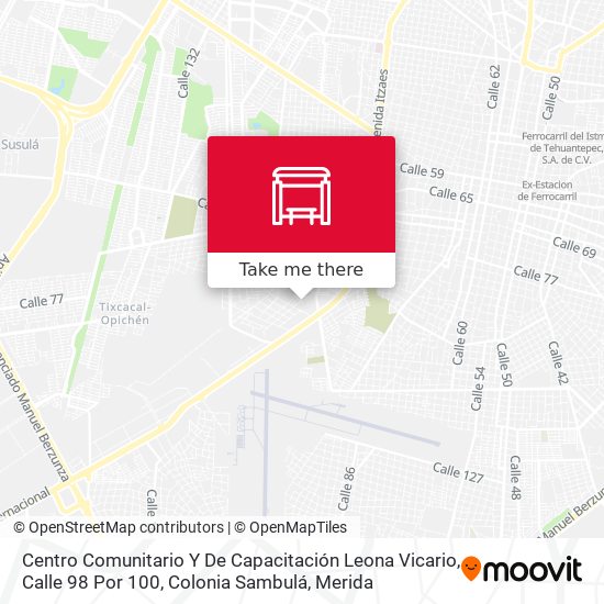 Centro Comunitario Y De Capacitación Leona Vicario, Calle 98 Por 100, Colonia Sambulá map