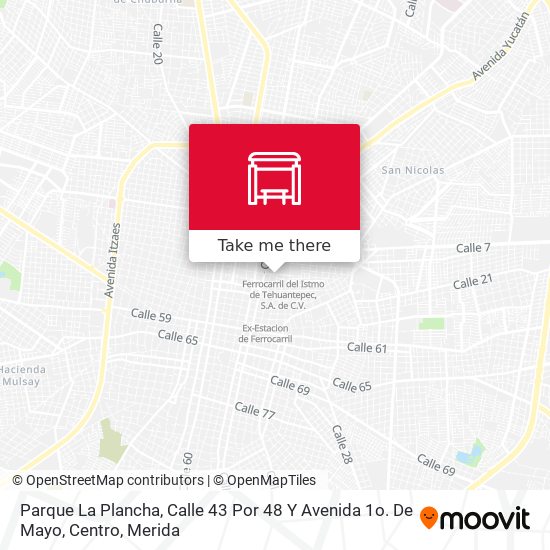 Parque La Plancha, Calle 43 Por 48 Y Avenida 1o. De Mayo, Centro map