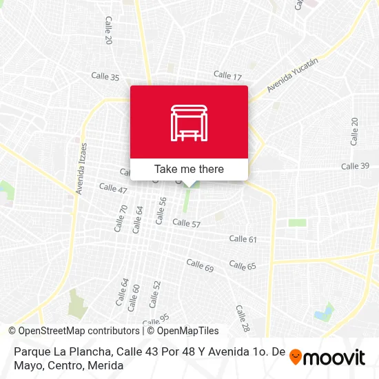 Parque La Plancha, Calle 43 Por 48 Y Avenida 1o. De Mayo, Centro map
