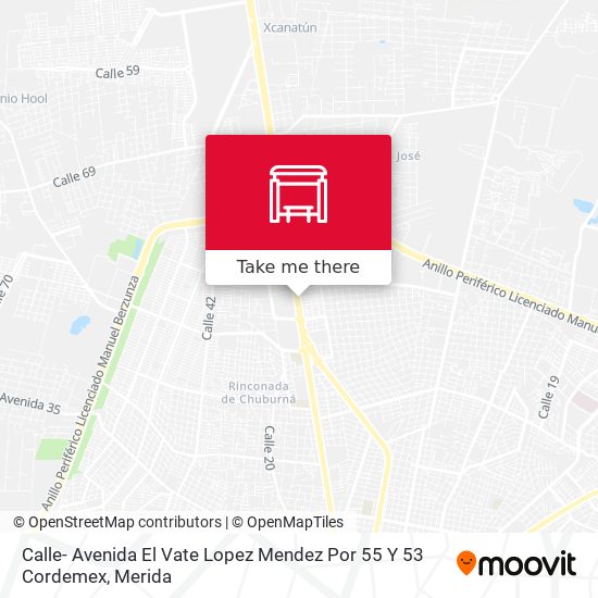 Calle- Avenida El Vate Lopez Mendez Por 55 Y 53 Cordemex map