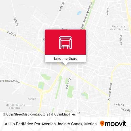 Anillo Periférico Por Avenida Jacinto Canek map