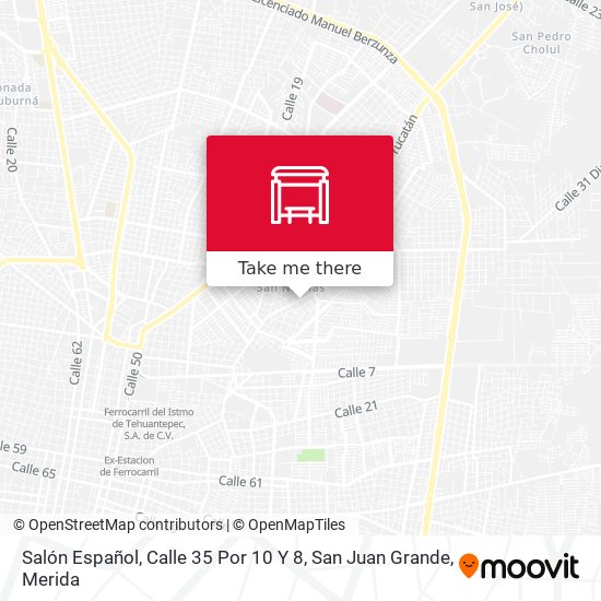 Salón Español, Calle 35 Por 10 Y 8, San Juan Grande map