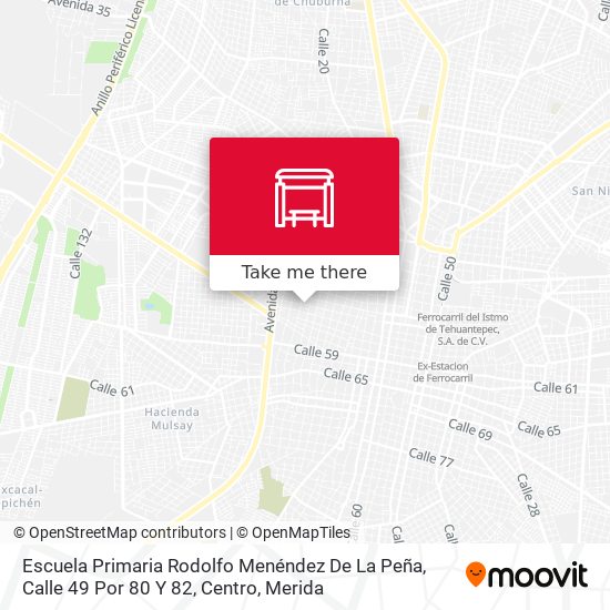 Mapa de Escuela Primaria Rodolfo Menéndez De La Peña, Calle 49 Por 80 Y 82, Centro