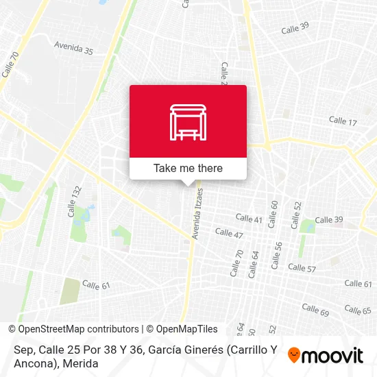 Sep, Calle 25 Por 38 Y 36, García Ginerés (Carrillo Y Ancona) map