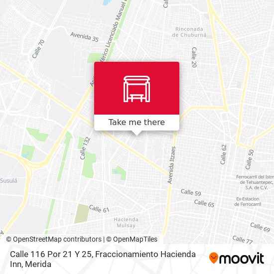 Calle 116 Por 21 Y 25, Fraccionamiento Hacienda Inn map