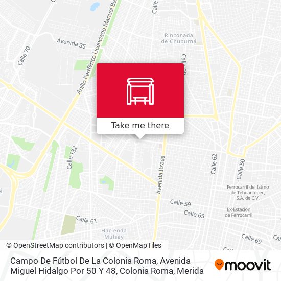 Mapa de Campo De Fútbol De La Colonia Roma, Avenida Miguel Hidalgo Por 50 Y 48, Colonia Roma