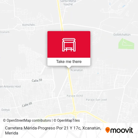 Carretera Mérida-Progreso Por 21 Y 17c, Xcanatún map