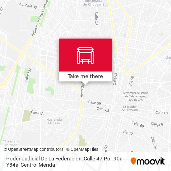 Poder Judicial De La Federación, Calle 47 Por 90a Y84a, Centro map