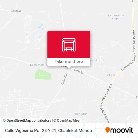 Calle Vigésima Por 23 Y 21, Chablekal map